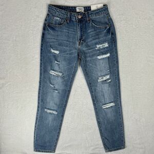 NWT Insane Gene High Rise Boyfriend Mom Fit‎ Jeans Size 3 25 Distressed Relaxed